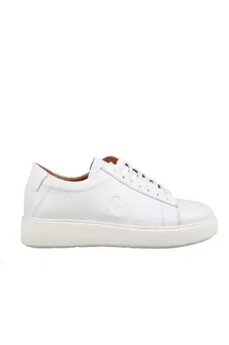 Genuine Leather Men's Sneaker Casual Daily Shoe-White1 - 1