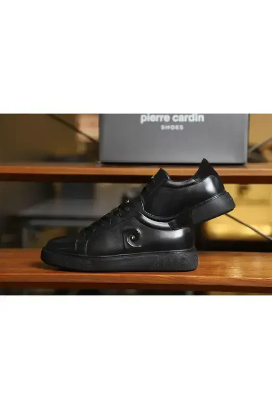 Genuine Leather Men's Sneaker Casual Daily Shoes-Black1 - 1