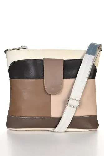 Genuine Leather Multicolor Crossbody Messenger Bag-Multicolor Ala - 3