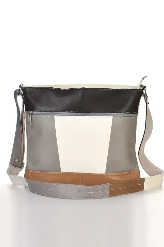 Genuine Leather Multicolor Crossbody Messenger Bag-Multicolor Ala - 4