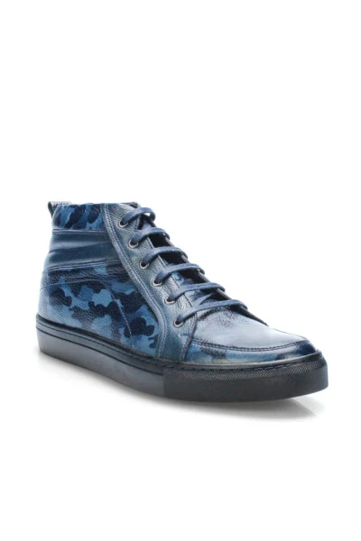 Genuine Leather Navy Blue Men's Sneaker 120130008668-LA - 8