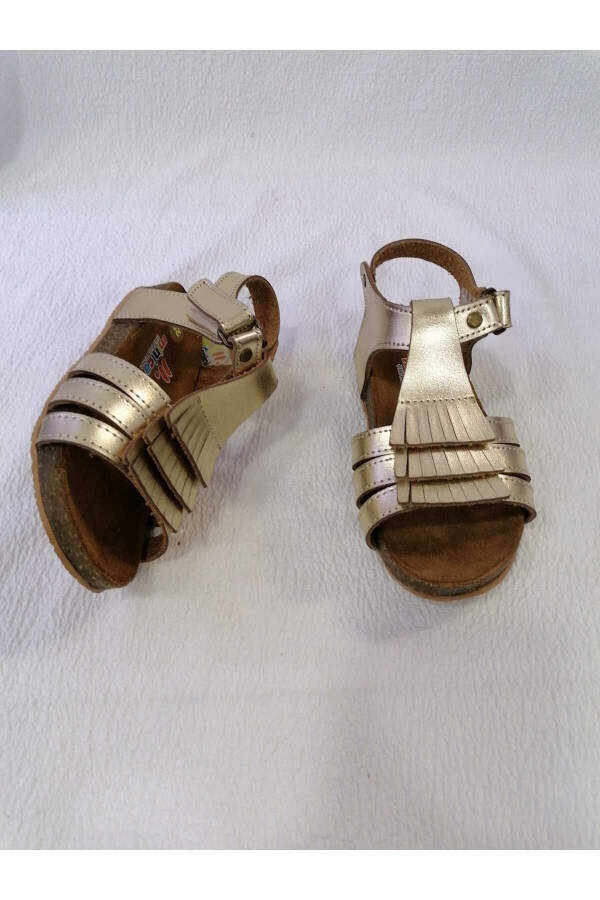 Genuine Leather Orthopaedic Cork Sole Girl's Sandal - 3