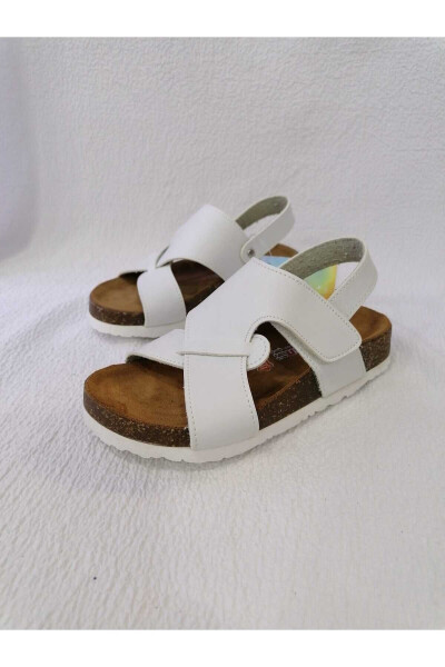 Genuine Leather Orthopedic Cork Sole Children's Sandal - ÖZGÜR KIDS