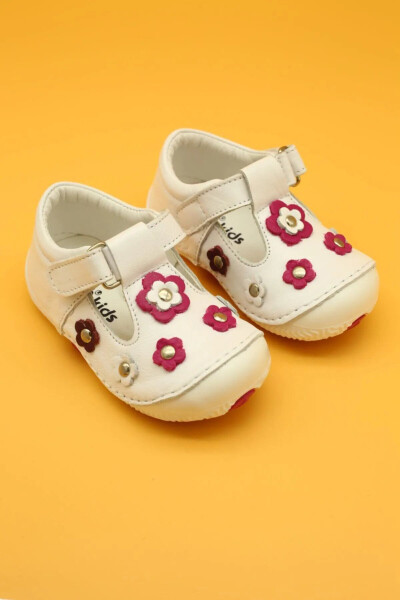 Genuine Leather Orthopedic First Step Baby Shoes White B106 - 5