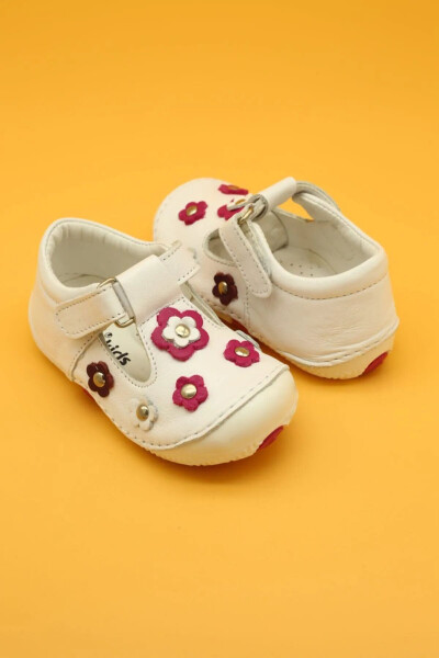 Genuine Leather Orthopedic First Step Baby Shoes White B106 - 6