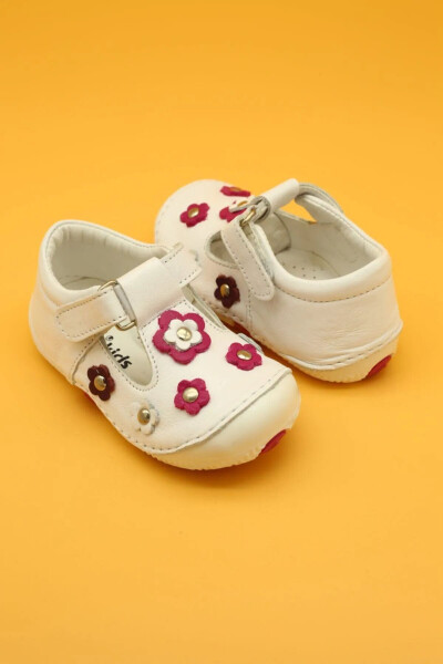 Genuine Leather Orthopedic First Step Baby Shoes White B106 - 2