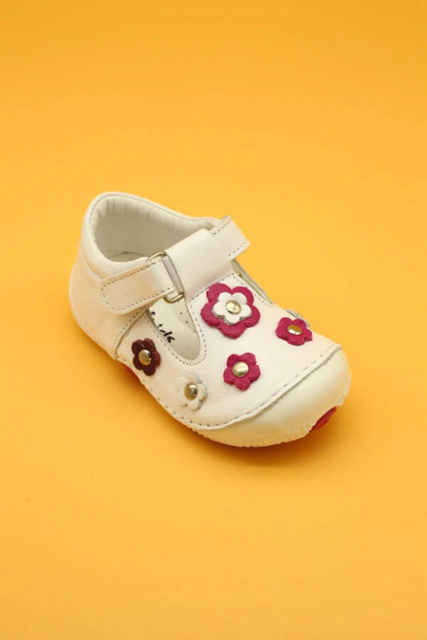 Genuine Leather Orthopedic First Step Baby Shoes White B106 - 3