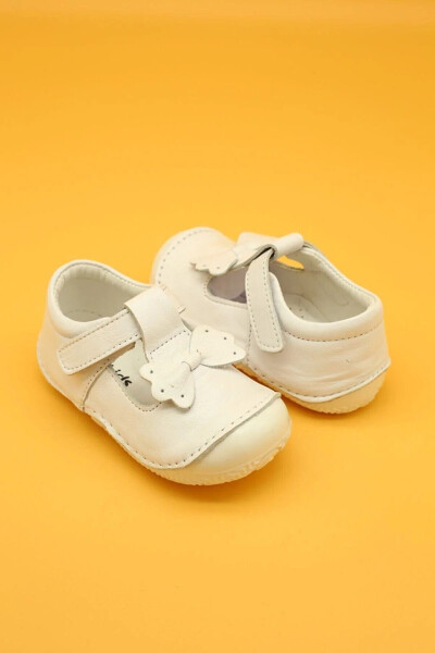 Genuine Leather Orthopedic First Step Baby Shoes White B109 - 3