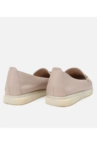 Genuine Leather Powder Women's Buckle Loafer - 6