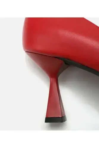 Genuine Leather Red Women's Stiletto - 6