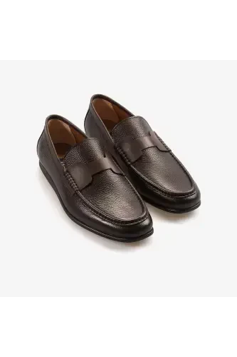 Genuine Leather Rubber Sole Men's Casual Shoes 2322-Coffee Floater - 3