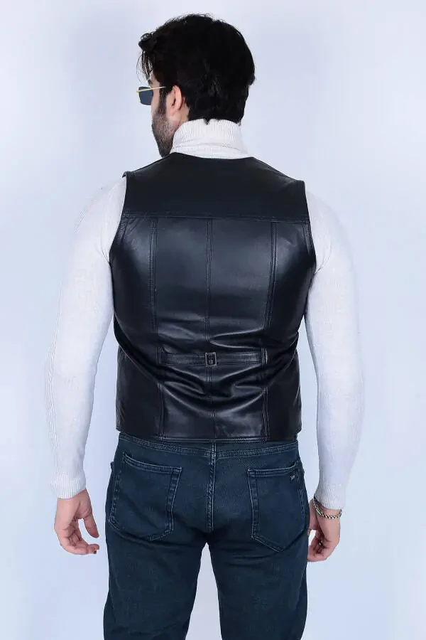 Genuine leather vest. - 8