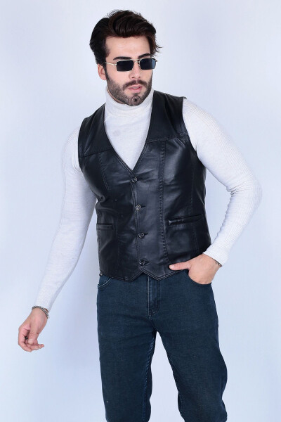 Genuine leather vest. - 7