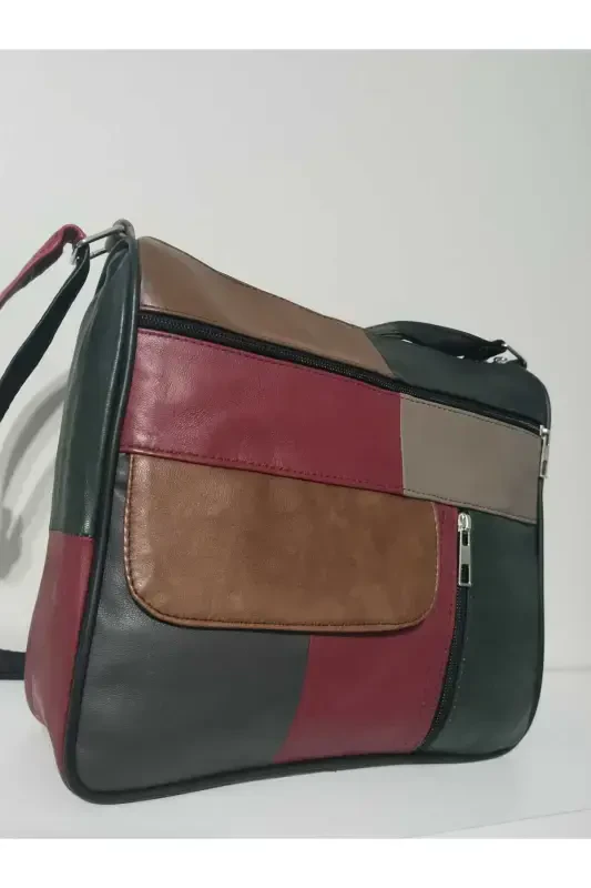 GENUINE LEATHER WOMEN BAG (27CM X 25CM)-MIXED DARK COLORS 10 - 2