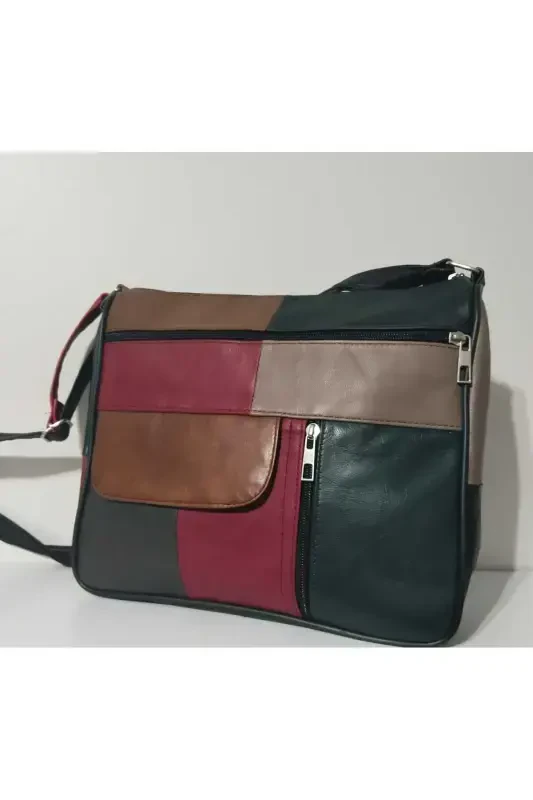 GENUINE LEATHER WOMEN BAG (27CM X 25CM)-MIXED DARK COLORS 10 - 3