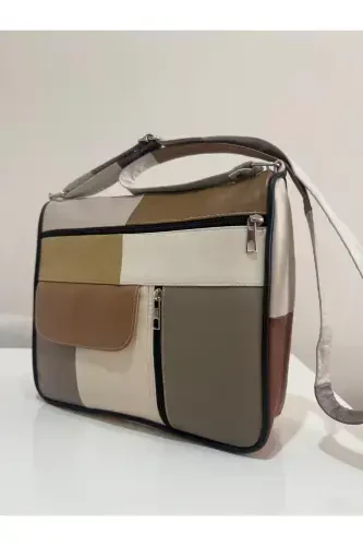 GENUINE LEATHER WOMEN BAG (27CM X 25M)-ASSORTED LIGHT COLORS 3 - ATTER (1)