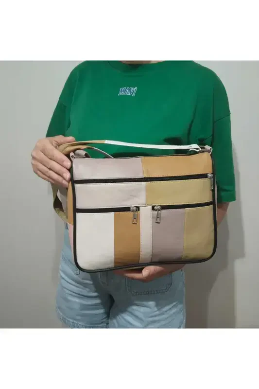 GENUINE LEATHER WOMEN BAG (28CM X 24CM)-SUMMER BRIGHT MIXED COLORS 4 - 1