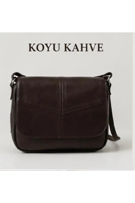 GENUINE LEATHER WOMEN'S BAG (25CM X 20CM) - Brown (DARK) - 2