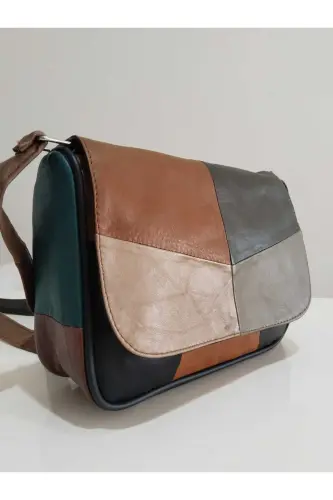 GENUINE LEATHER WOMEN'S BAG (25CM X 20CM) - DARK MIX 98 - ATTER (1)