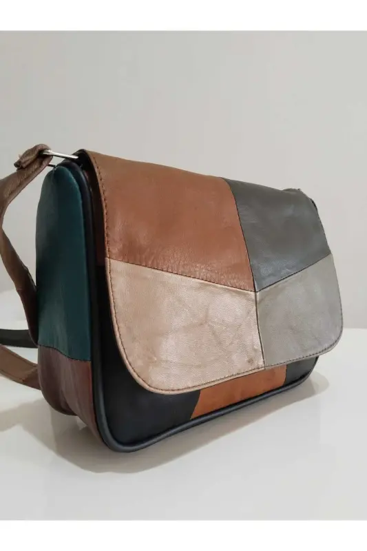 GENUINE LEATHER WOMEN'S BAG (25CM X 20CM) - DARK MIX 98 - 2