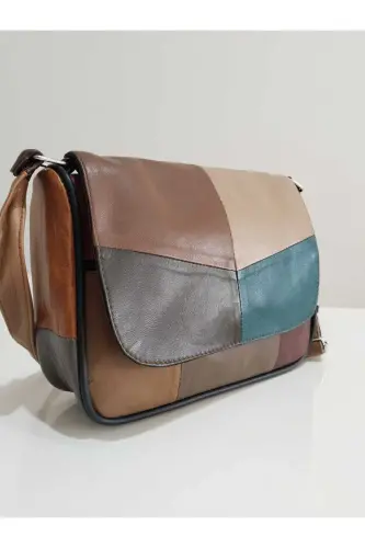 GENUINE LEATHER WOMEN'S BAG (25CM X 20CM) - DARK MIXED 93 - ATTER (1)