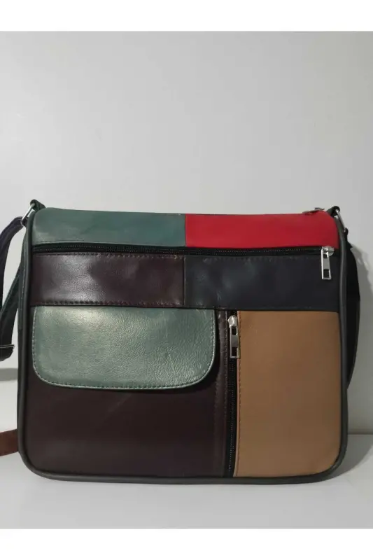 GENUINE LEATHER WOMEN'S BAG (27CM X 25CM) - VIVID EARTH COLORS - 1