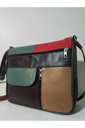 GENUINE LEATHER WOMEN'S BAG (27CM X 25CM) - VIVID EARTH COLORS - 3