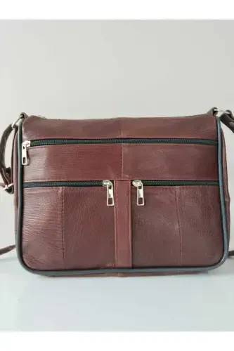 Genuine Leather Women's Bag-TAN - 1