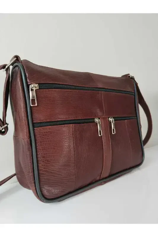 Genuine Leather Women's Bag-TAN - 2