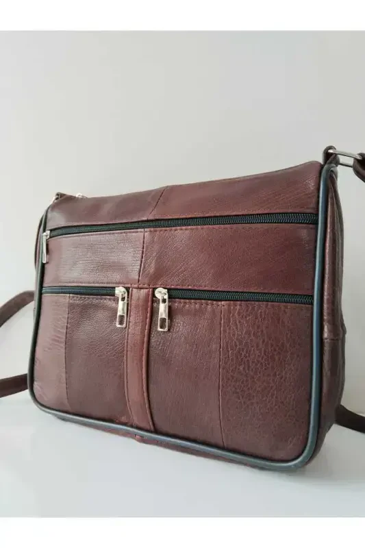 Genuine Leather Women's Bag-TAN - 3