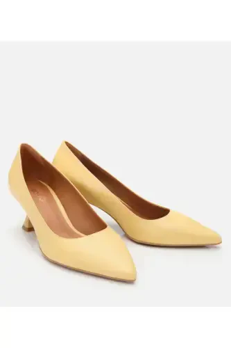 Genuine Leather Yellow Women's Stiletto - HOTIÇ (1)