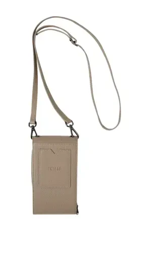 Genuine mink leather crossbody phone bag with card holder and zippered women's bag. - 3