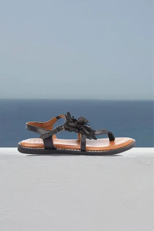 Genuine suede and leather women's sandals - 2