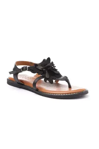 Genuine suede and leather women's sandals - 3