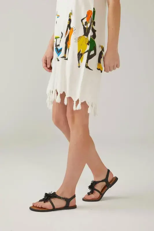 Genuine suede and leather women's sandals - 7