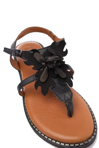 Genuine suede and leather women's sandals - 3