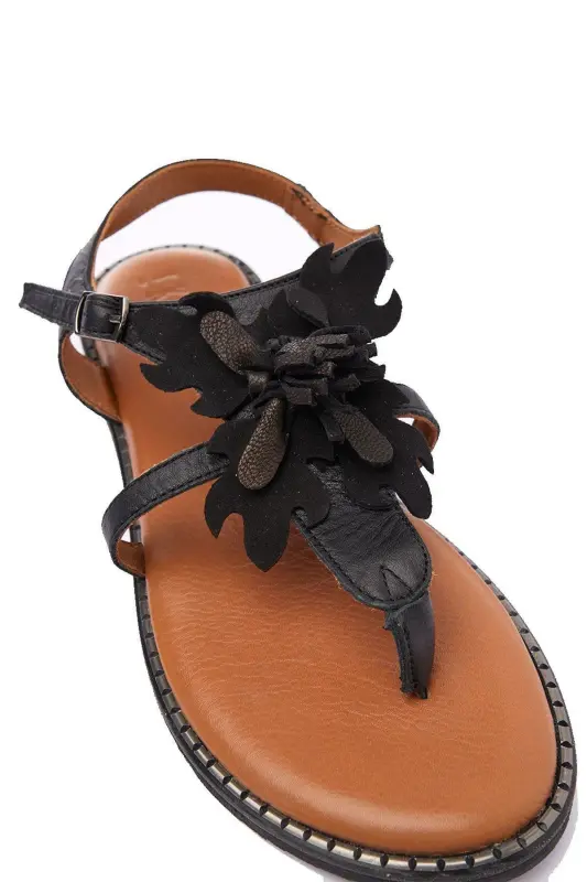 Genuine suede and leather women's sandals - 3