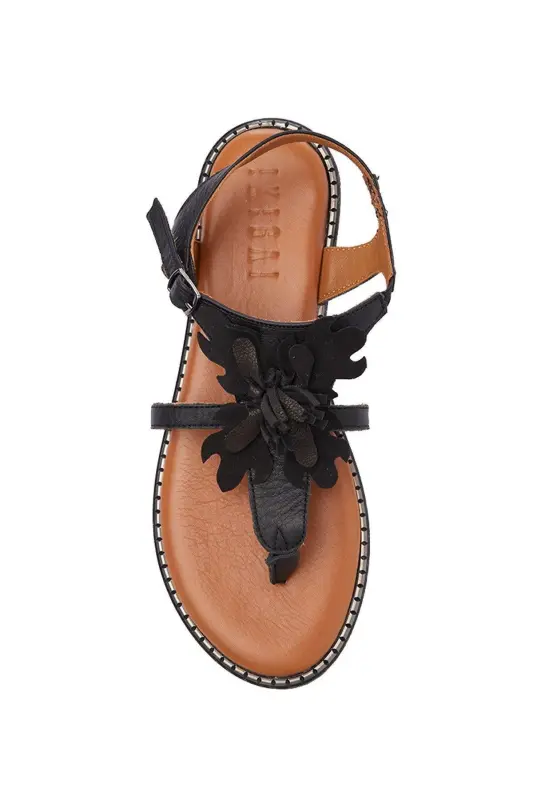 Genuine suede and leather women's sandals - 4