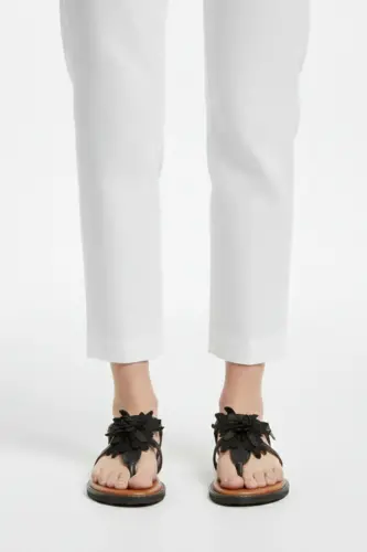 Genuine suede and leather women's sandals - 7