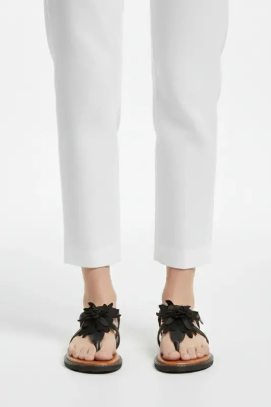 Genuine suede and leather women's sandals - 7