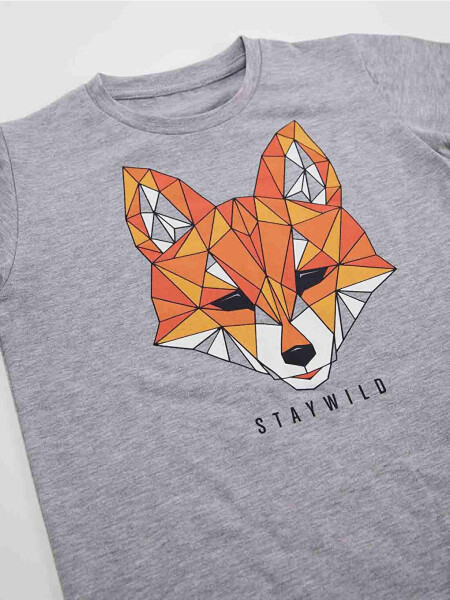Geometric Fox Boys T-shirt Pants Set - 5