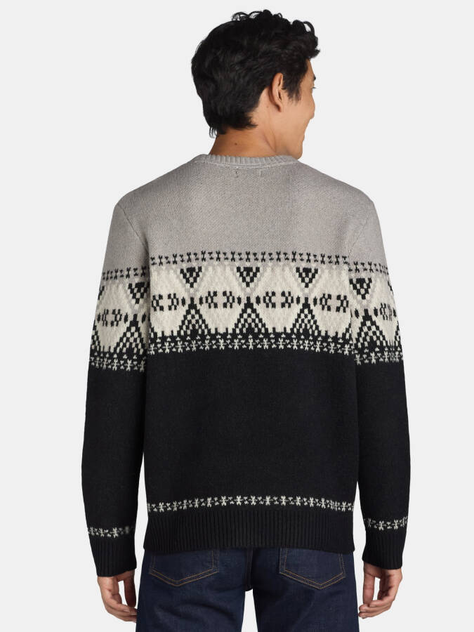 George Erkek ve Büyük Erkek Renk Bloklu Desenli Bisiklet Yaka Kazak, S-3XL Bedenler - 3
