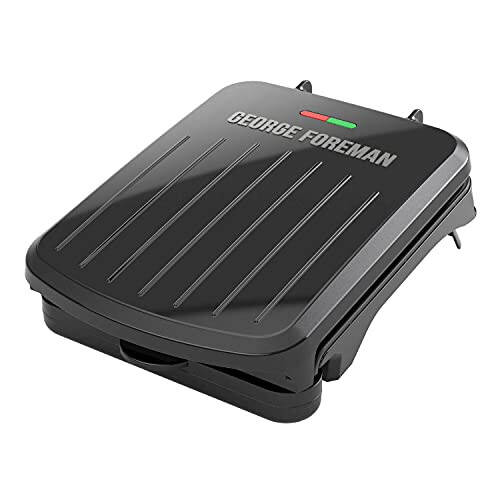 George Foreman 2-Serving Classic Plate Electric Indoor Grill and Panini Press, Black, GRS040B - 1