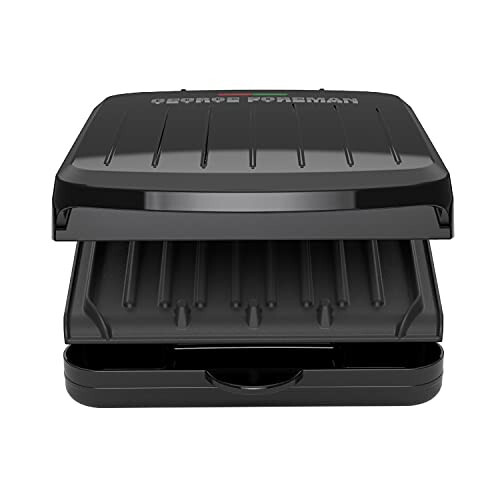 George Foreman 2-Serving Classic Plate Electric Indoor Grill and Panini Press, Black, GRS040B - 2