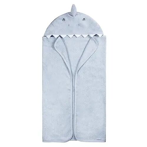 Gerber Baby 4 Piece Animal Character Hooded Towel and Washcloth Set, Blue Shark (Pack of 12) - Gerber (1)