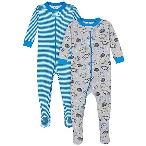 Gerber Baby Boys 2-Pack Footed Pajamas (o'g'il bolalar uchun 2 ta to'plamli oyoqli pijamalar) - GERBER