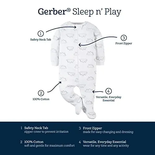 Gerber Baby Boys’ 2-Pack Sleep ‘N Play Pajamas - 6