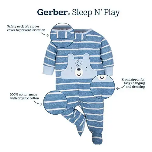 Gerber Baby Boys’ 2-Pack Sleep ‘N Play Pajamas - 4
