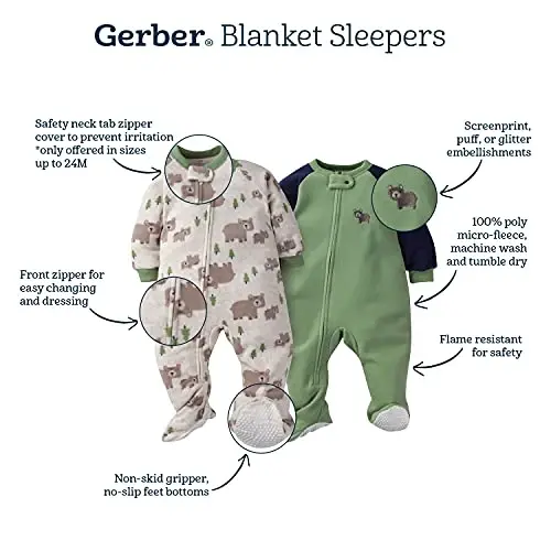 Gerber Baby Boys’ 2-Pack Sleep ‘N Play Pajamas - 5