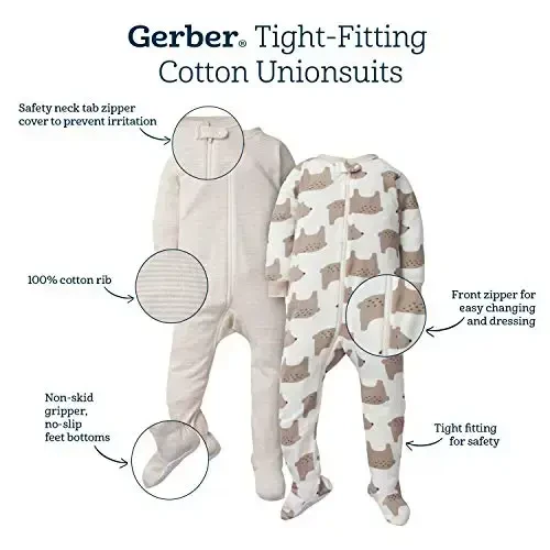 Gerber baby-boys 2-pack Snug Fit Footed Cotton Pajamas - 5